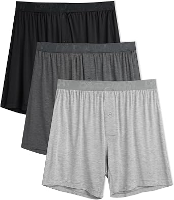DAVID ARCHY Mens Boxers Soft Rayon Made from Bamboo Boxers for Men Pack Loose Underwear Cooling Mens Boxer Shorts