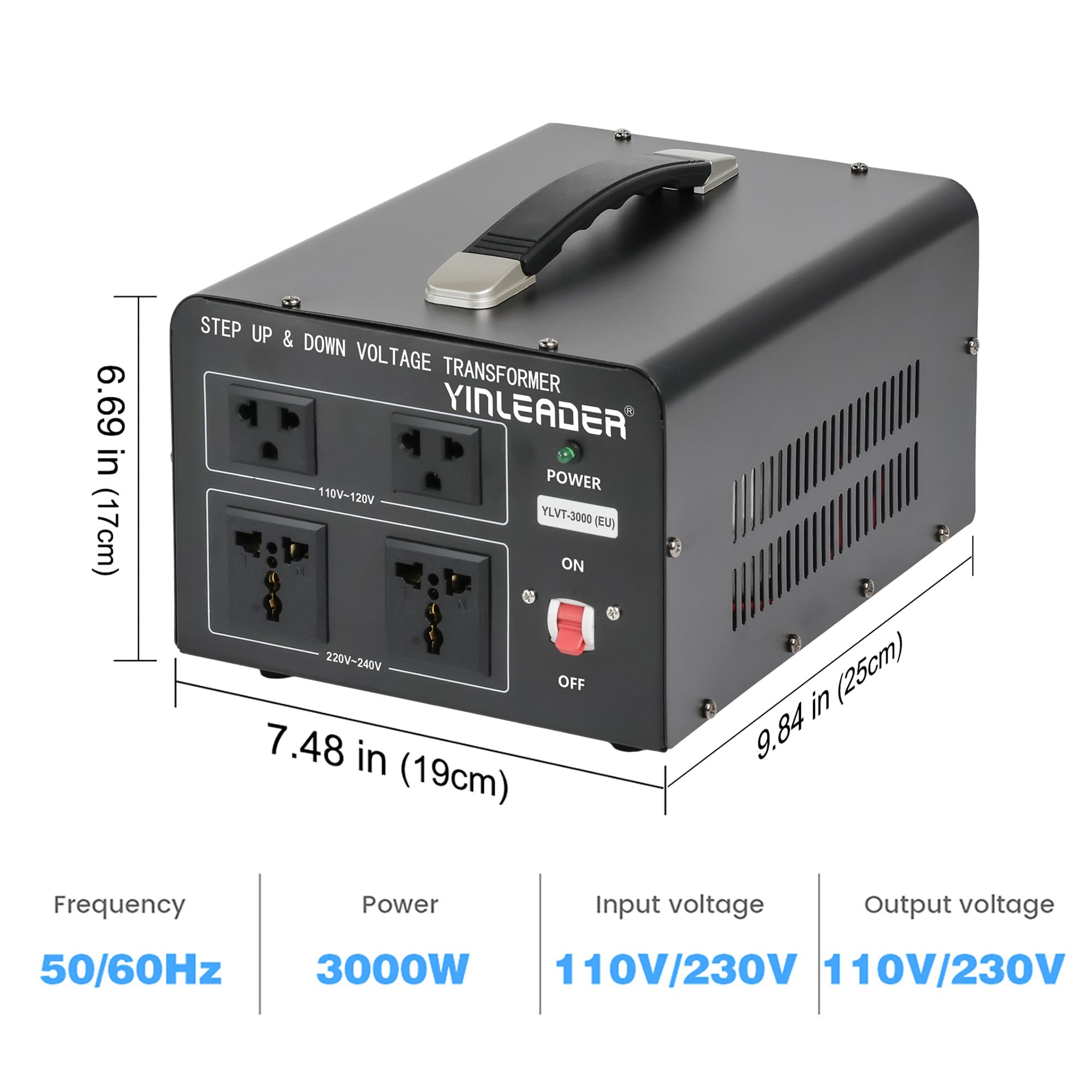 Yinleader Spanningsomvormer 5000 VA - Input/Output