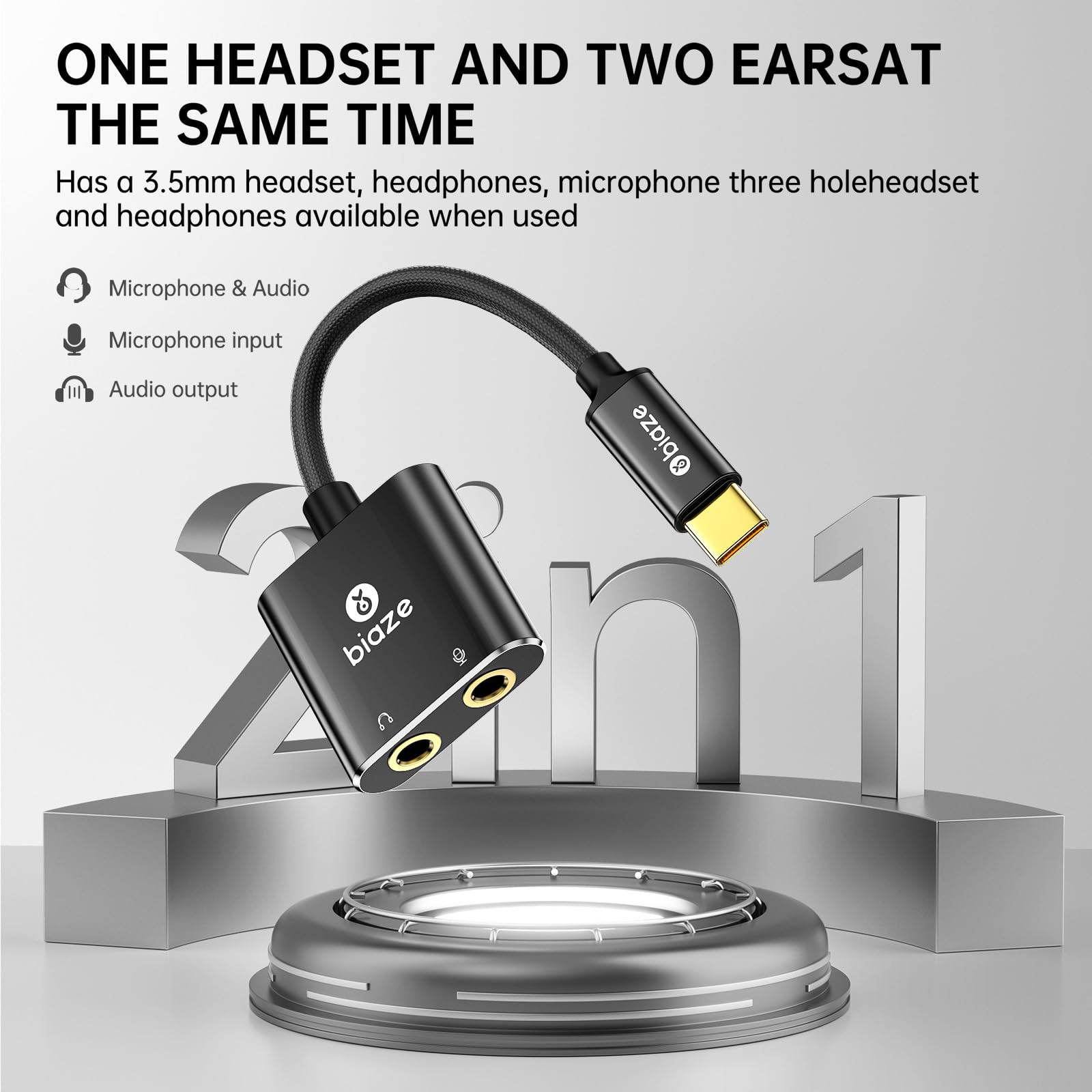 KiWiBiRD USB Naar 3,5 mm Audio Adapter, Externe Geluidskaart, Jack