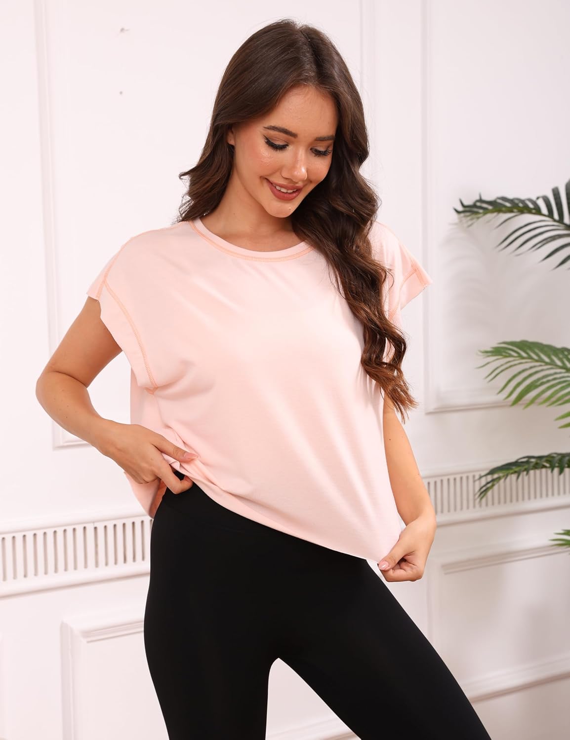 Open Back Tops for Women Oversized Short Sleeve Workout T Shirts Backless Y2k Athletic Crop Running Tees - Image 7