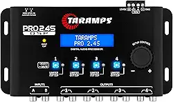 Processador de Áudio Taramps Pro 2.4S Digital 4 Vias Saída RCA e Fio Crossover Equalizador 15 Bandas Anti-Puff Alinhamento Som Automotivo Profissional Alta Performance 12 Presets DSP