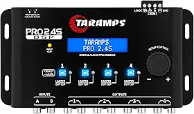 Processador de Áudio Taramps Pro 2.4S Digital 4 Vias Saída RCA e Fio Crossover Equalizador 15 Bandas Anti-Puff Alinhamento Som Automotivo Profissional Alta Performance 12 Presets DSP