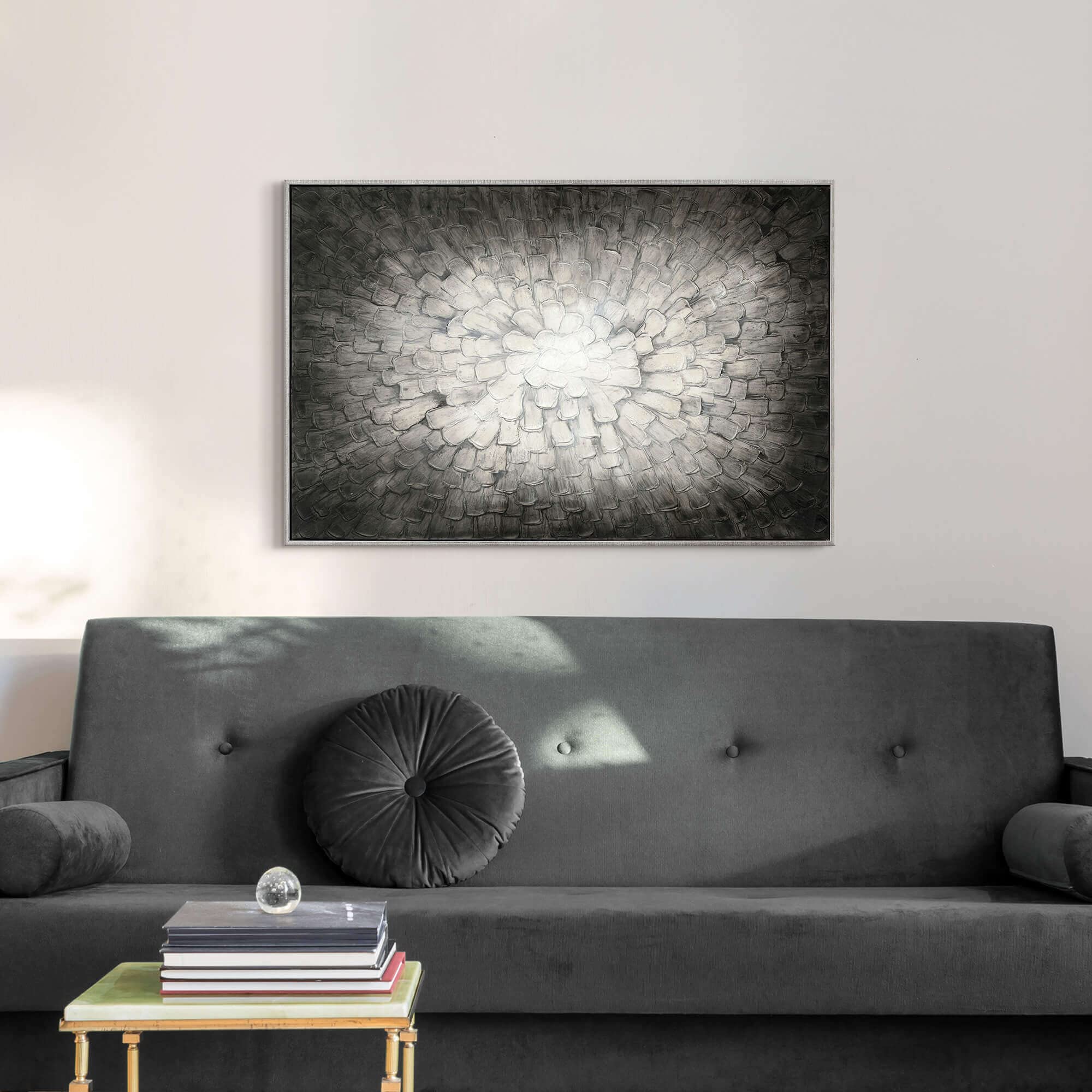 Amazon｜ダークアブストラクトフレーム付きウォールアート:3D正方形