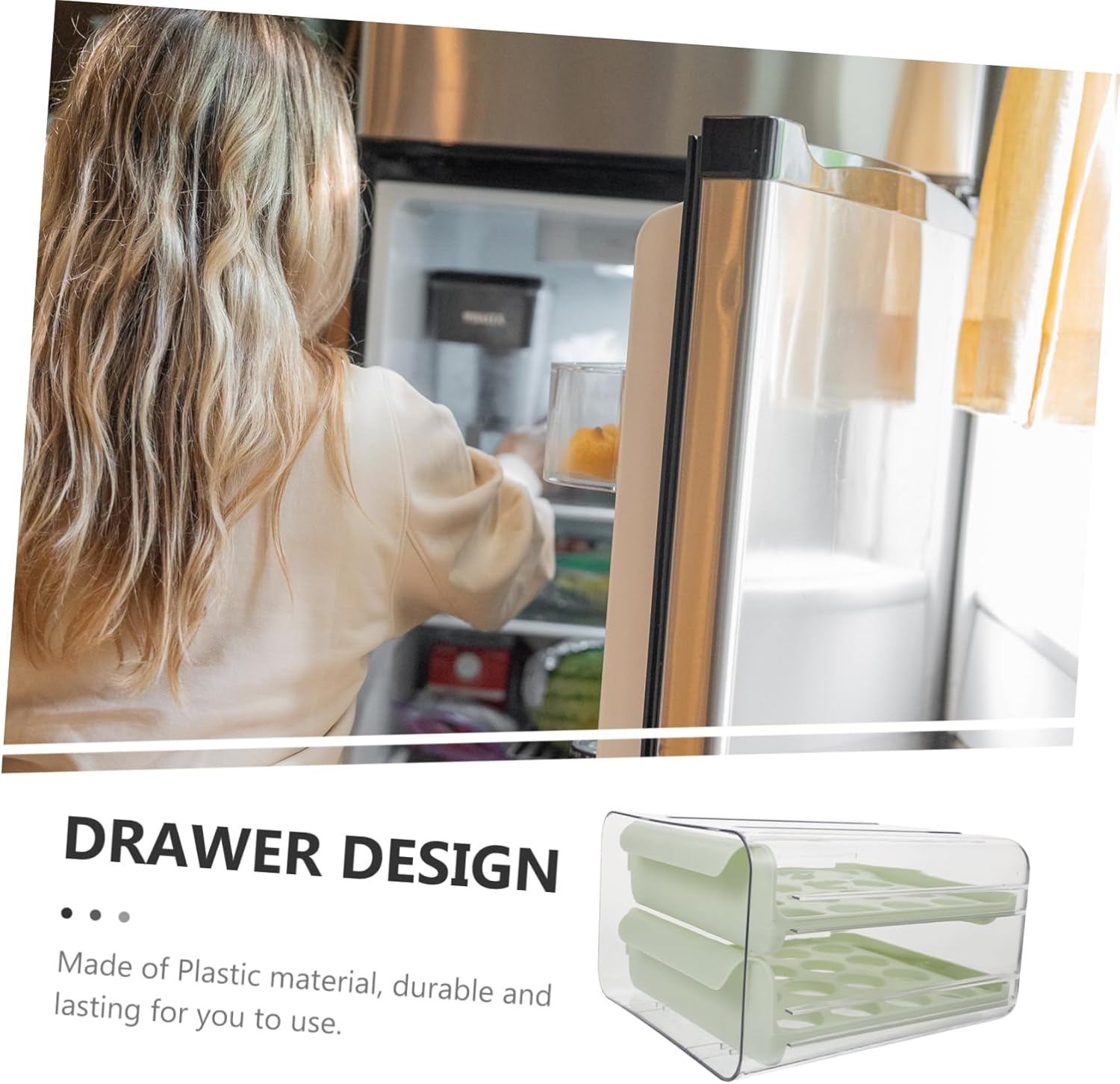 Egg Box Capacity Food-grade Plastic Egg Organizer Refrigerator Storage Container Space-saving Crate