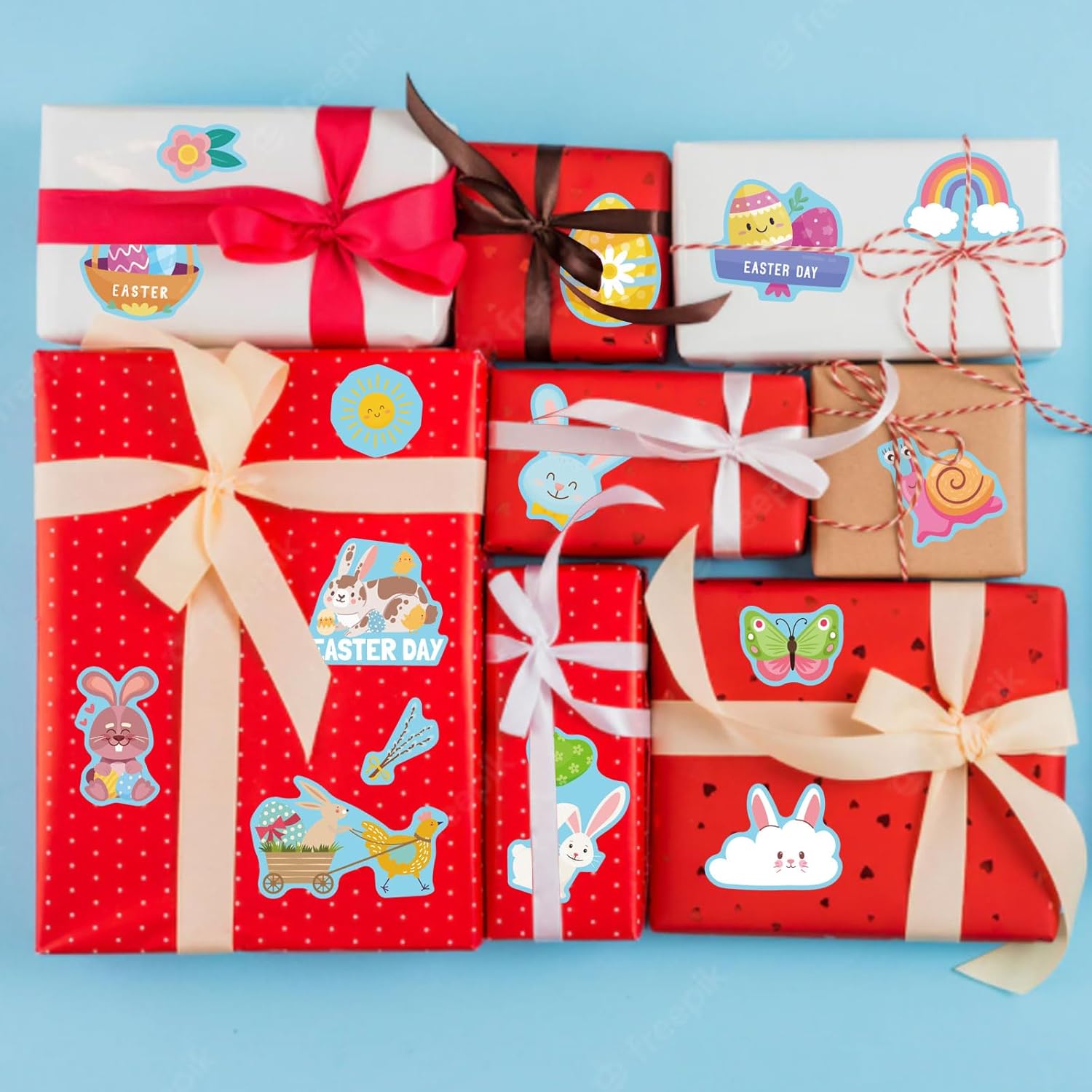 Easter Stickers, 378 PCS Cute Easter Stickers for Kids, Aesthetic Water Bottle Stickers Waterproof Vinyl Phone Skateboard Laptop Stickers Packs for Boys Girls Teens