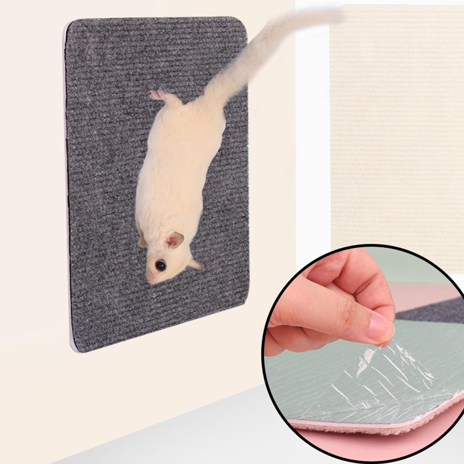 Giocattoli per petauri dello zucchero, accessorio per gabbia per petauri dello zucchero, tappetini da arrampicata, 2 pz tiragraffi autoadesivi per piccoli animali domestici per affilare gli artigli