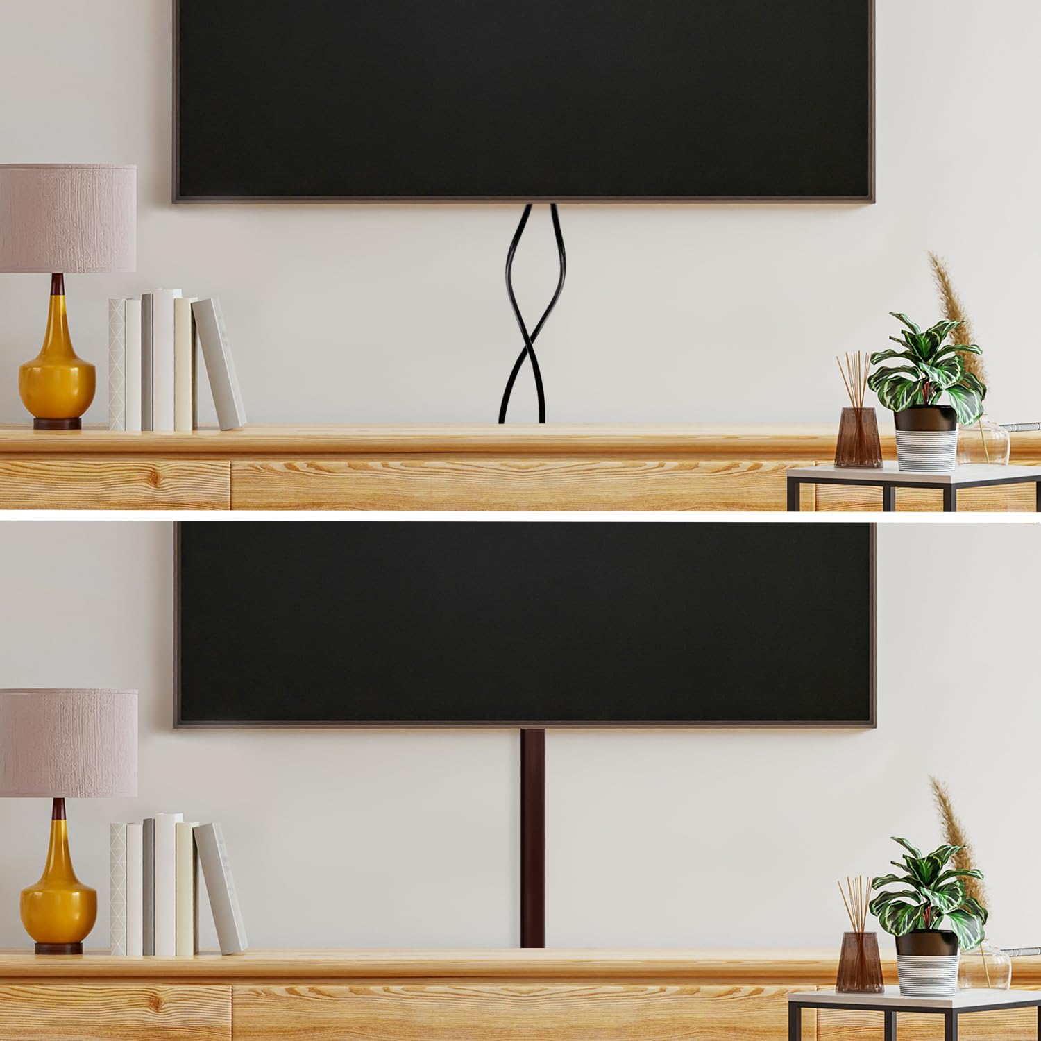 Rubber Bond Protezione per cavi TV – Forte copertura autoadesiva per cavi da parete, per gestione dei cavi a basso profilo (marrone scuro, 1,8 m)