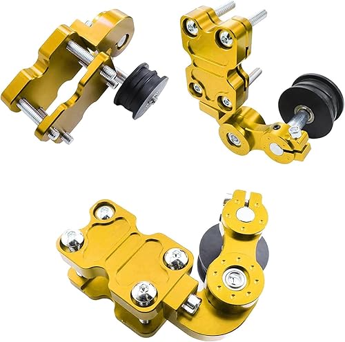 Miniatura 3 de Ajustador tensor de cadena, regulador automático universal de cadena de aluminio para motocicleta, motocross, Dirt Pit Bike ATV (dorado)