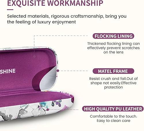 Miniatura 3 de molshine Estuche rígido para lentes de sol, estuche clásico grande para mujeres y hombres, lentes de sol