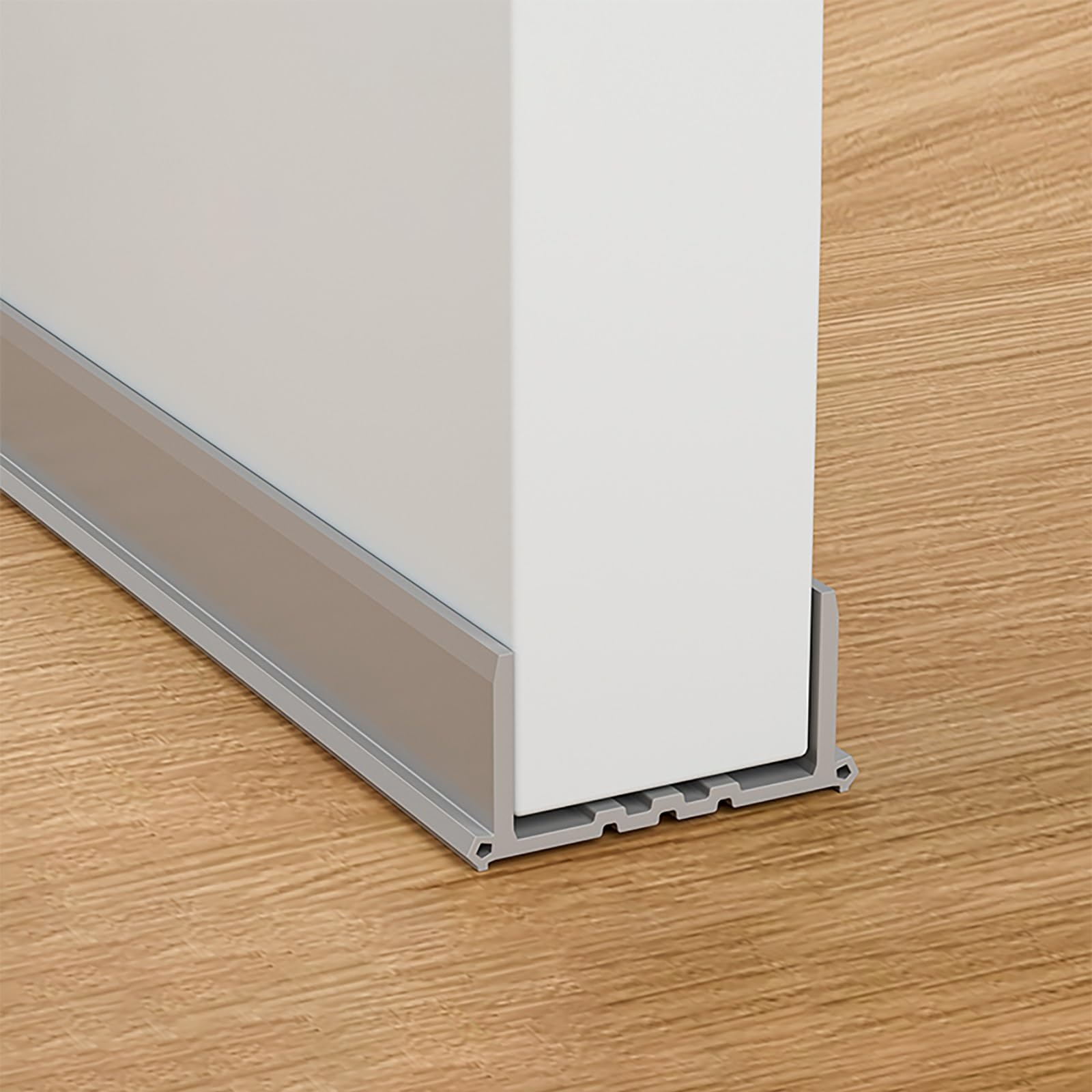 Windproof Double Front Door Bottom Seal - Noise Blocker & Soundproof Under Door Sealing Strip(Gray)