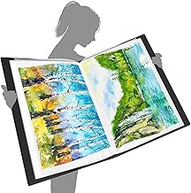 Poster File, B3 Poster File, Clear File, Holds 30 Sheets, 15 Pockets, Poster Case, Non-Bendable Materials, Large Pockets, Storage, Newspaper, Large Binder (30 Black)