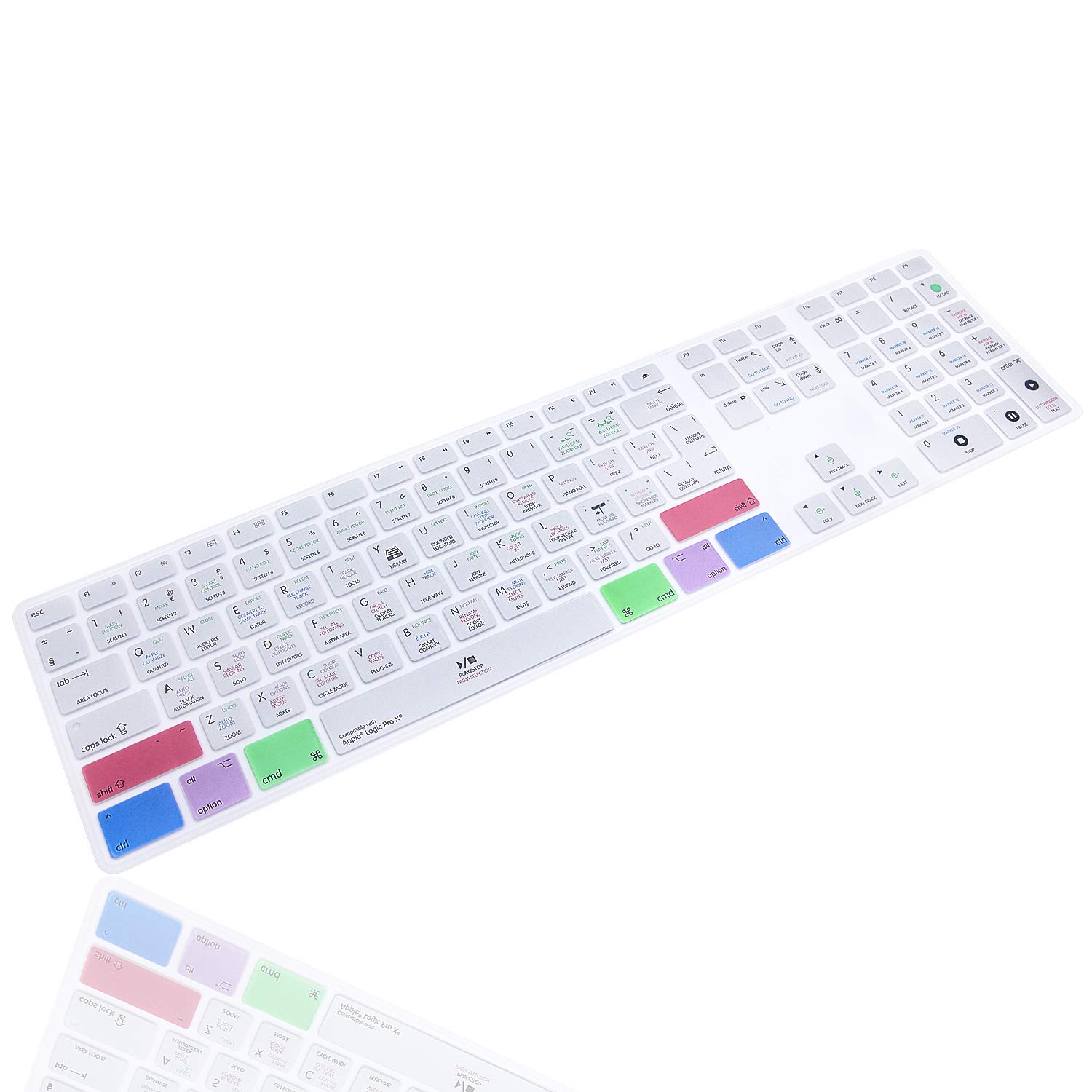 Funda para teclado Apple A1243 con atajos de Logic Pro X 8