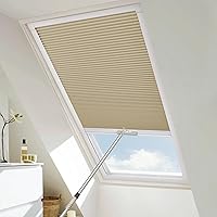 Vista 1 de Skylight Blackout Window Blinds & Shades, Cordless Cellular Shades Thermal Insulation Honeycomb Blinds for Roof Inclined Plane Room Windows, Easy to