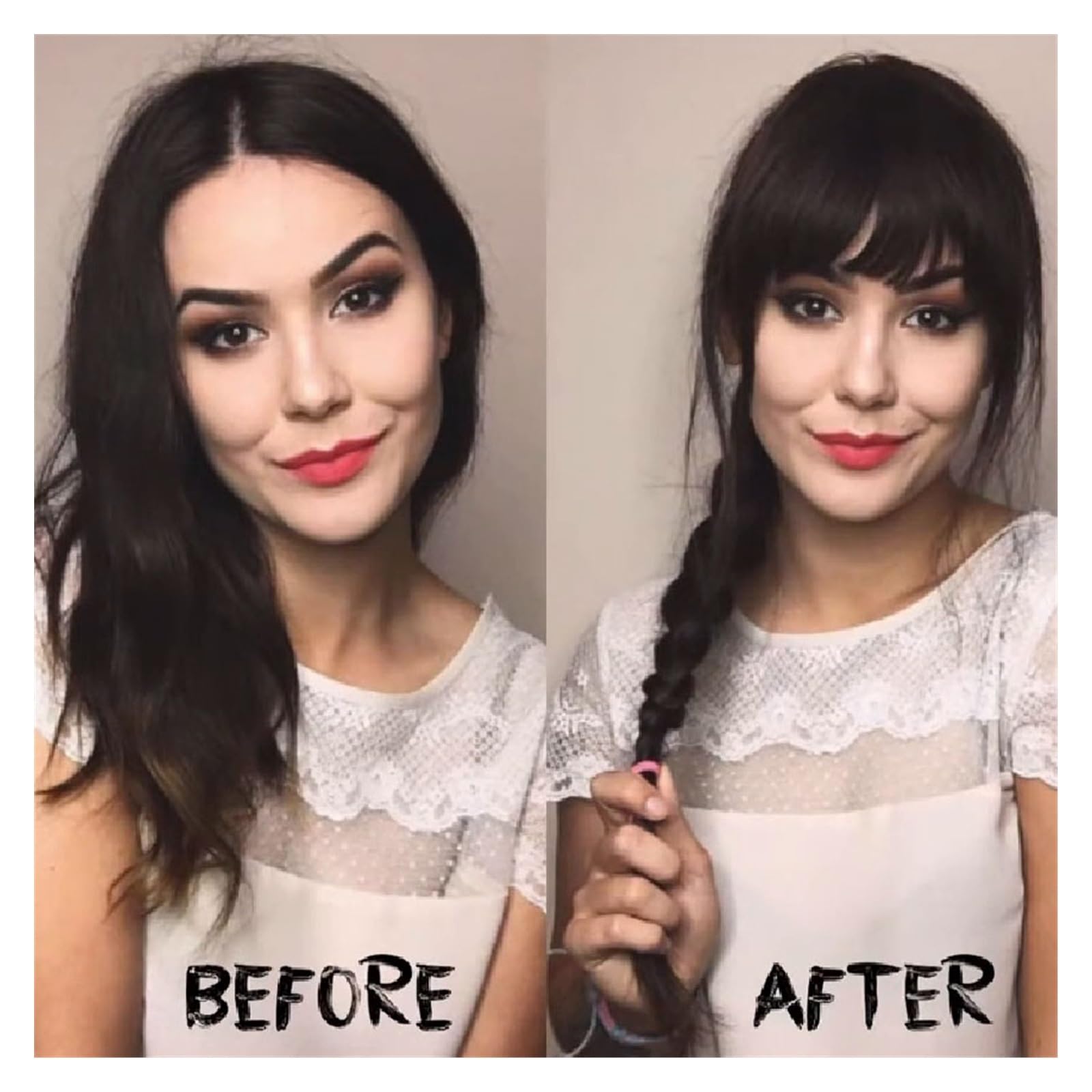 Clip in Pony Echthaar-Pony, 3 Clips in Schwarz, stumpf geschnittenes Fransen-Haarteil, natürliches Schwarz-Blond-Bang, 20,3 cm Clip-in-Haarverlängerungen, Braun Pony Haare(#27)