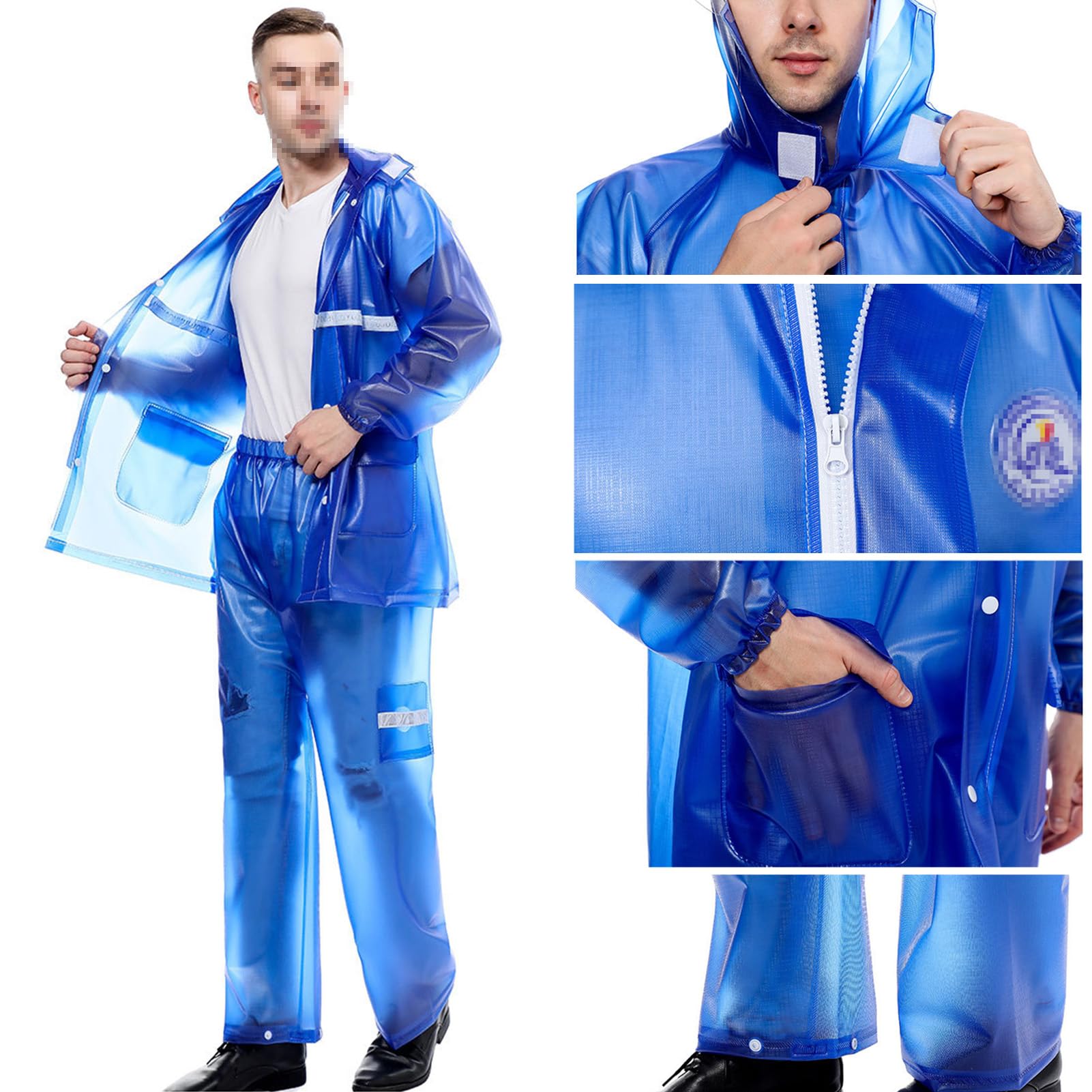 Sicherheit Regenanzüge Wasserdichter Atmungsaktiver Regenmantel Highlight Reflektierender Regenmantel Regenhosen-Set Für Outdoor, Männer Frauen