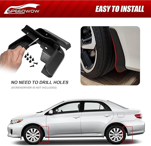 Miniatura 3 de SPEEDWOW Protector de neumáticos para Toyota Corolla 2009-2013, sin necesidad de taladrar agujeros (juego de 4)