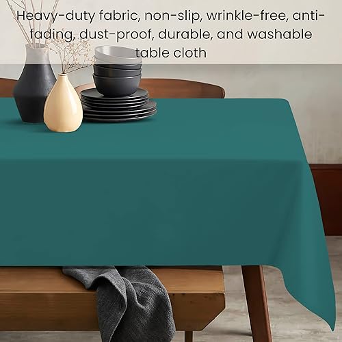 Miniatura 4 de Cotton Clinic Mantel rectangular de 60 x 84 pulgadas, lavable, 100% algodón, mantel de tela resistente para mesa de comedor, uso diario, fiestas de