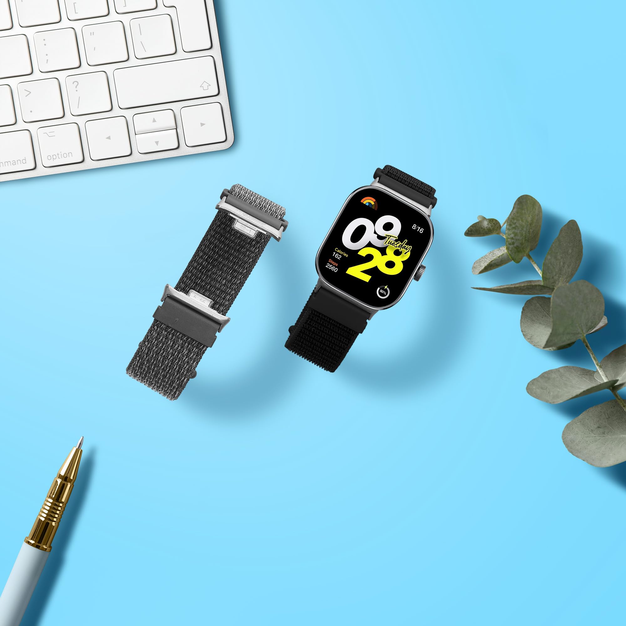 kwmobile 2 x pasek do zegarka Xiaomi Redmi Watch 4 / Band 8 Pro - zestaw opasek fitness z nylonu - zapasowy smartwatch - czarny wielokolorowy
