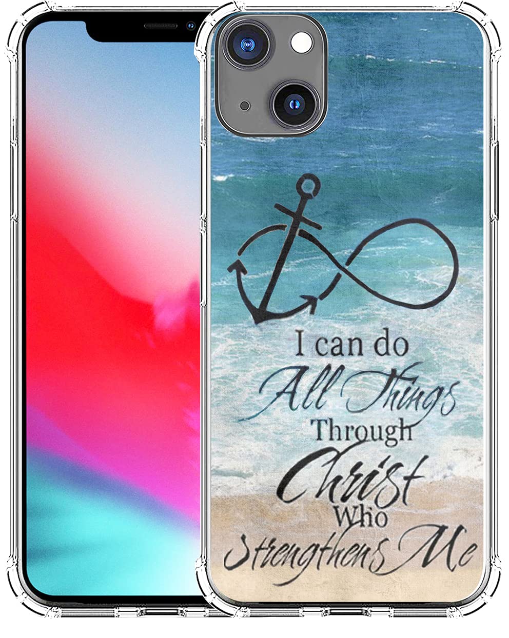 Case for iPhone 13 (14) & MUQR Gel Silicone Slim Drop Proof Heavy Duty Protection Cover Compatible with iPhone 13 (14) & Silicone Bible Protective