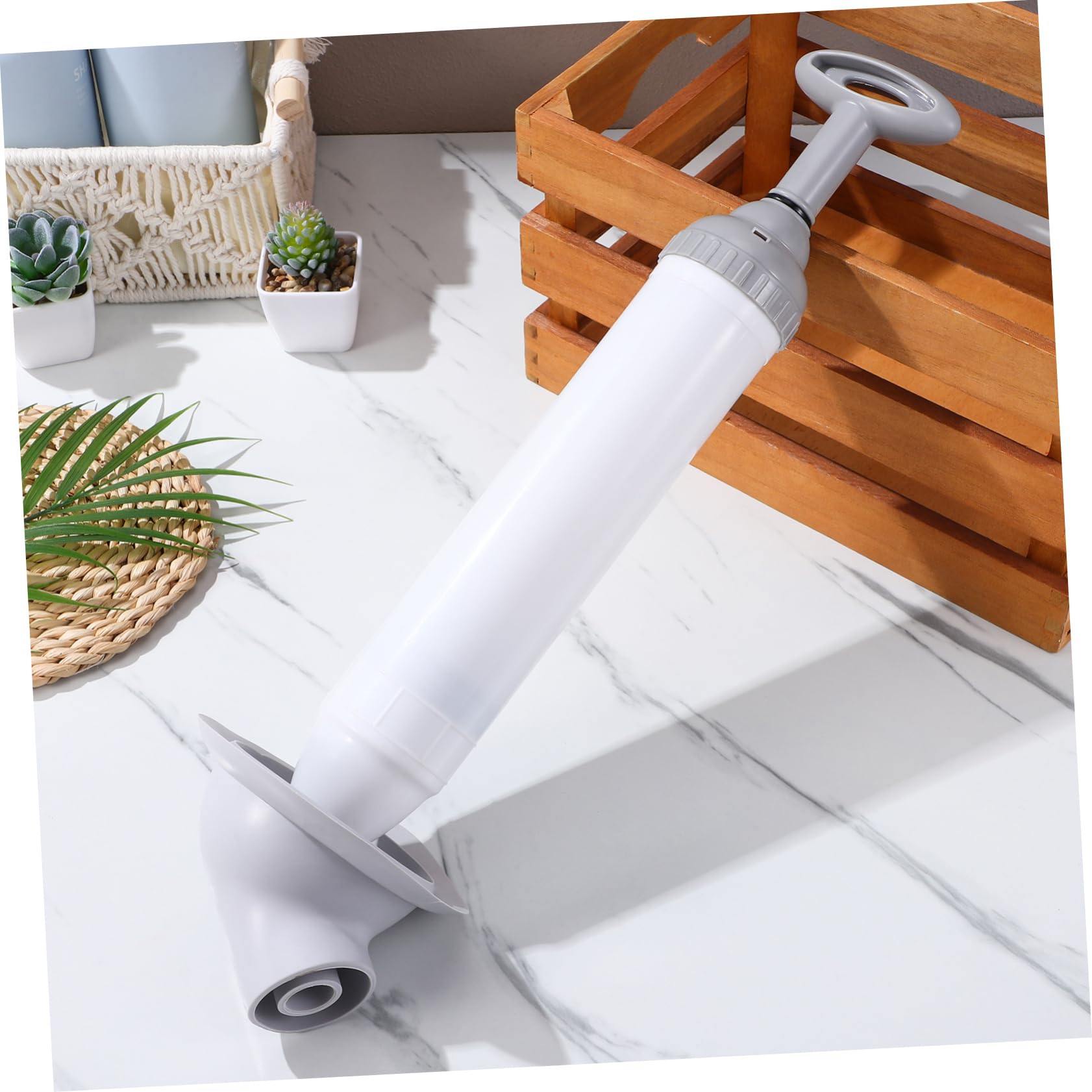 Mipcase Stura WC a Pompa ad Alta Pressione in Acciaio Inox e Pp | Bianco, per Scarico e Sifone, Uso in Bagno e Cucina, Strumento Versatile e Facile da Usare