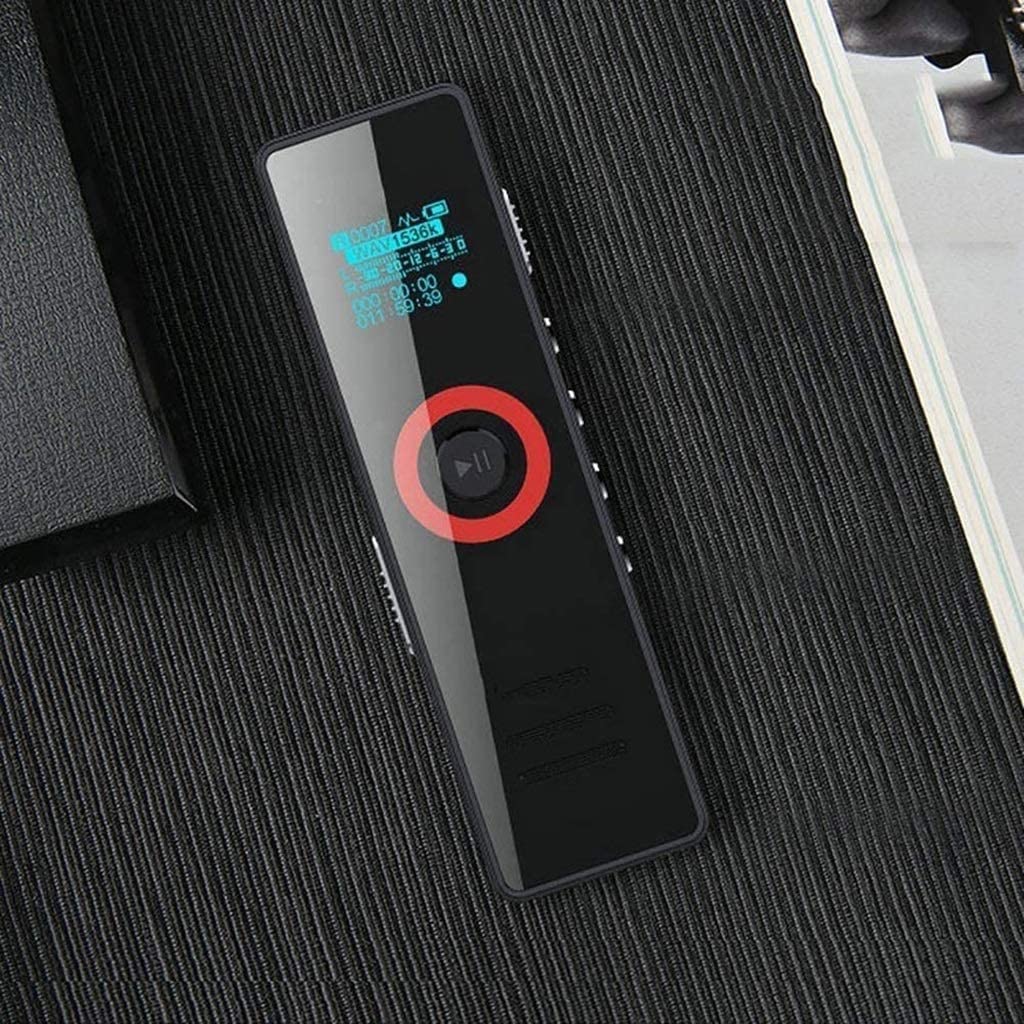 Cyfrowy dyktafon głosowy, dyktafon HD audio z odtwarzaniem, redukcją szumów, MP3, akumulator wielokrotnego ładowania na spotkania/wykłady/wywiady/lekcje (32 GB) ()