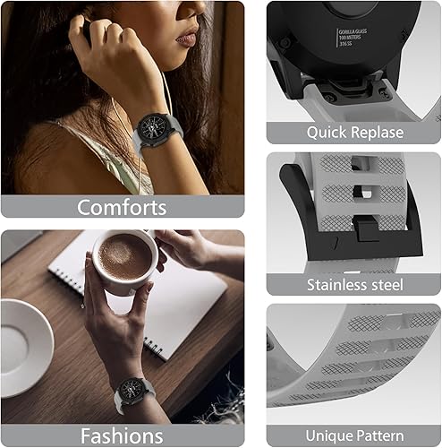 Miniatura 5 de lappets Correas de 0.866 pulgadas compatibles con Fenix 7Fenix 6 ProFenix 6 SapphireFenix 5Fenix 5 PlusForerunner 945, correa de silicona para