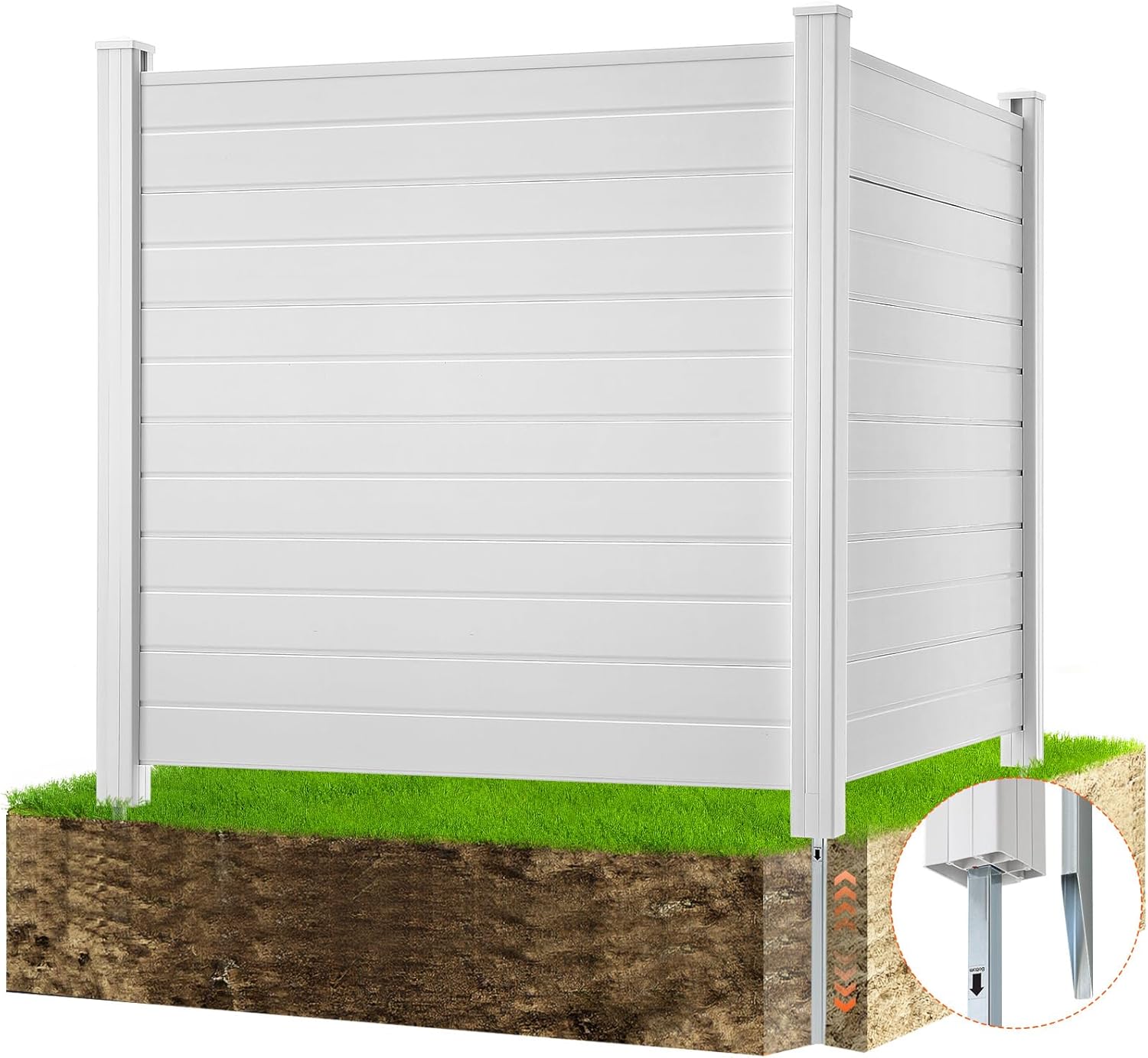 VEVOR Outdoor Privacy Screens, 50" W x 50" H Air Conditioner Fence, Pool Equipment Enclosure, Horizontal Vinyl Privacy Fence, Perfect to Enclose Trash Can and A/C Units (2-Panel) Horizontal 50" x 50" (2-Panel)