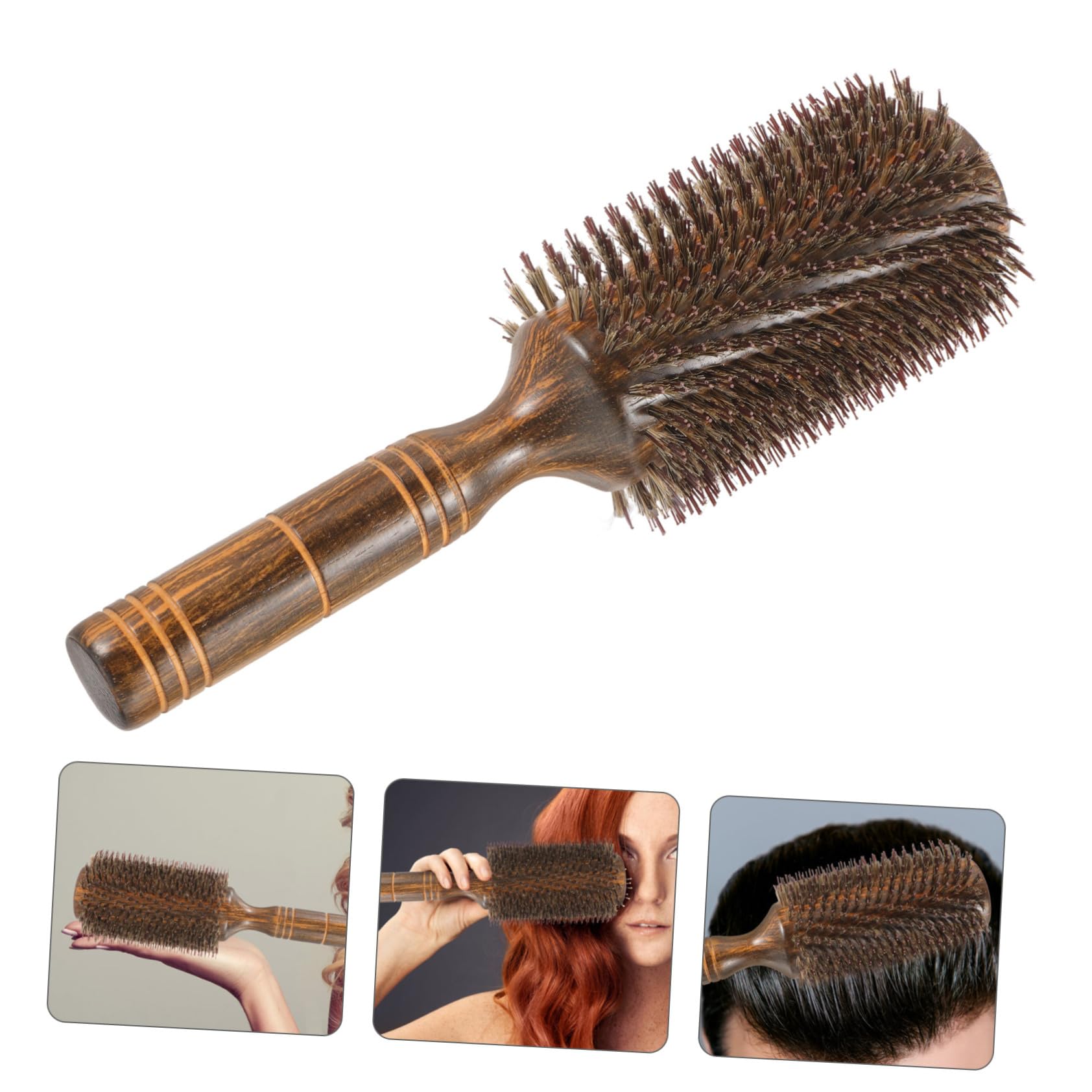 Peine Rizador De Madera Para Cabello Rizado Herramienta De Peinar Cepillo Para Secar Secador Para Mujeres y Niñas Casa