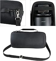 Vista 4 de co2CREA Funda de viaje rígida de repuesto para Bose Portable Smart/Home Speaker Charging Cradle (funda negra triple con correas para el hombro)