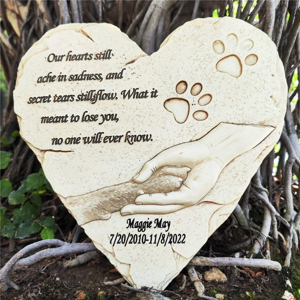 Piedra Conmemorativa Personalizada for Perros y Mascotas, Piedra Conmemorativa con Nombre Grabado