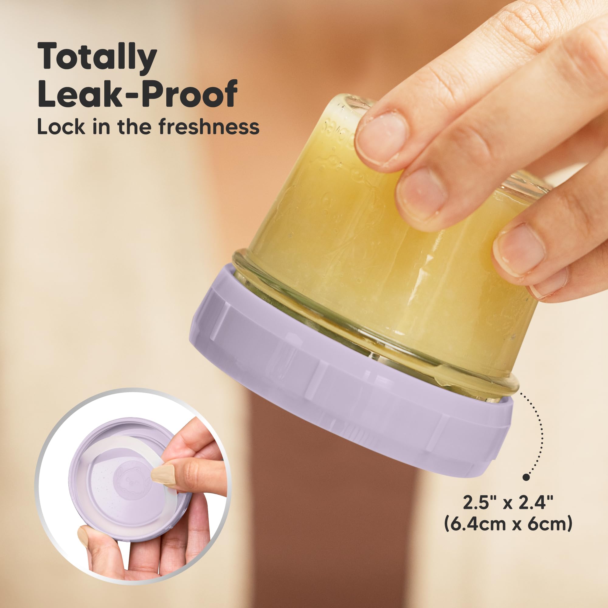 Confezione da 12 contenitori per il congelamento del porridge del bambino, a prova di perdite, adatti al microonde, per alimenti per bambini, contenitore per congelare il porridge del bambino (Lilac)