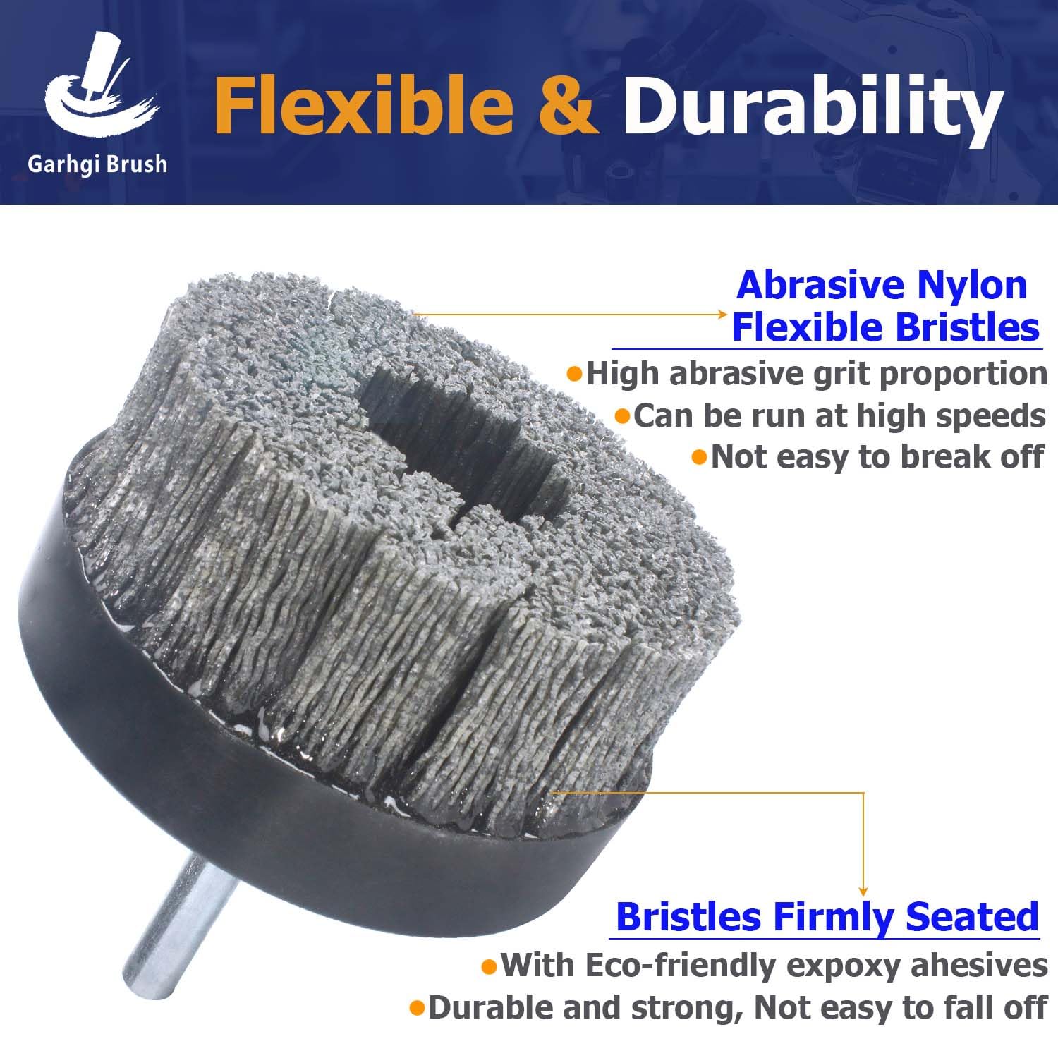 Garhgi Deburring Tool Brush Bristle Discs 60Grit 3.93"(100MM), Turbo Type Silicon Carbide Abrasive Nylon, Industrial Use Removing Burrs Polishing Surface Finishing Cleaning
