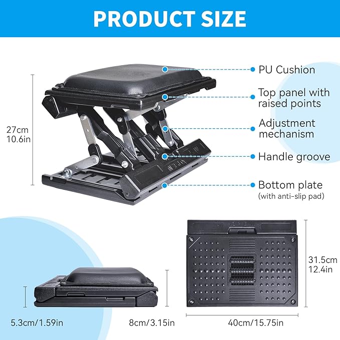 Scalebeard Reposapiés Ajustable Ergonómico para Oficina y Gaming miniatura 3