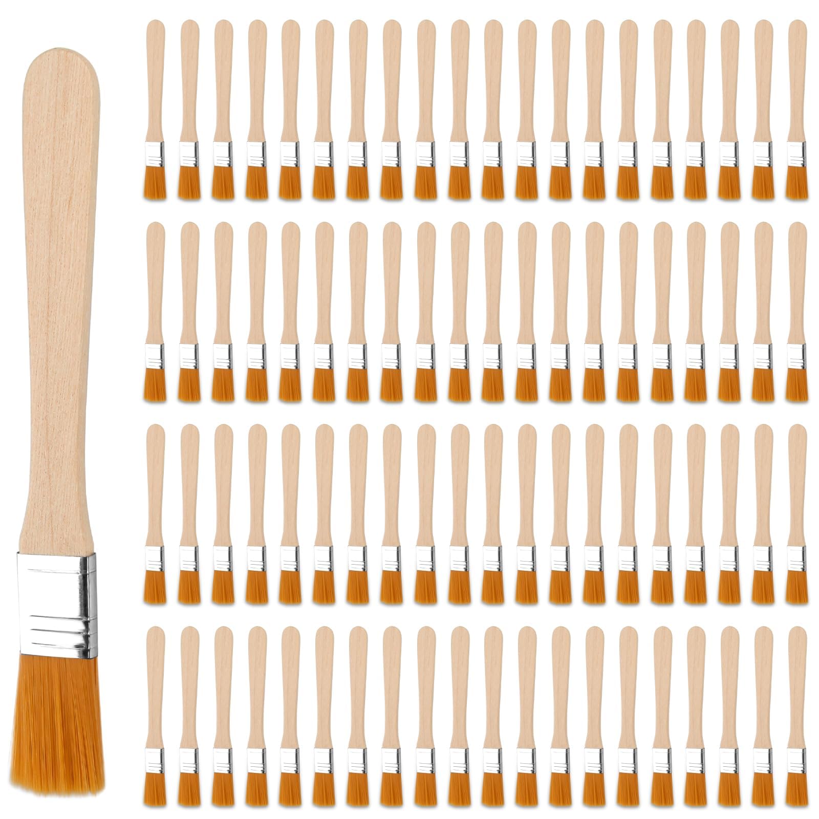 80 Stück Kleine Borstenpinsel Set 13.5cm Flachpinsel Lackierpinsel Malerpinsel Mit Holzgriff für Farben Kunst Malerbedarf Lacke Malerei DIY Streichen Von Wänden