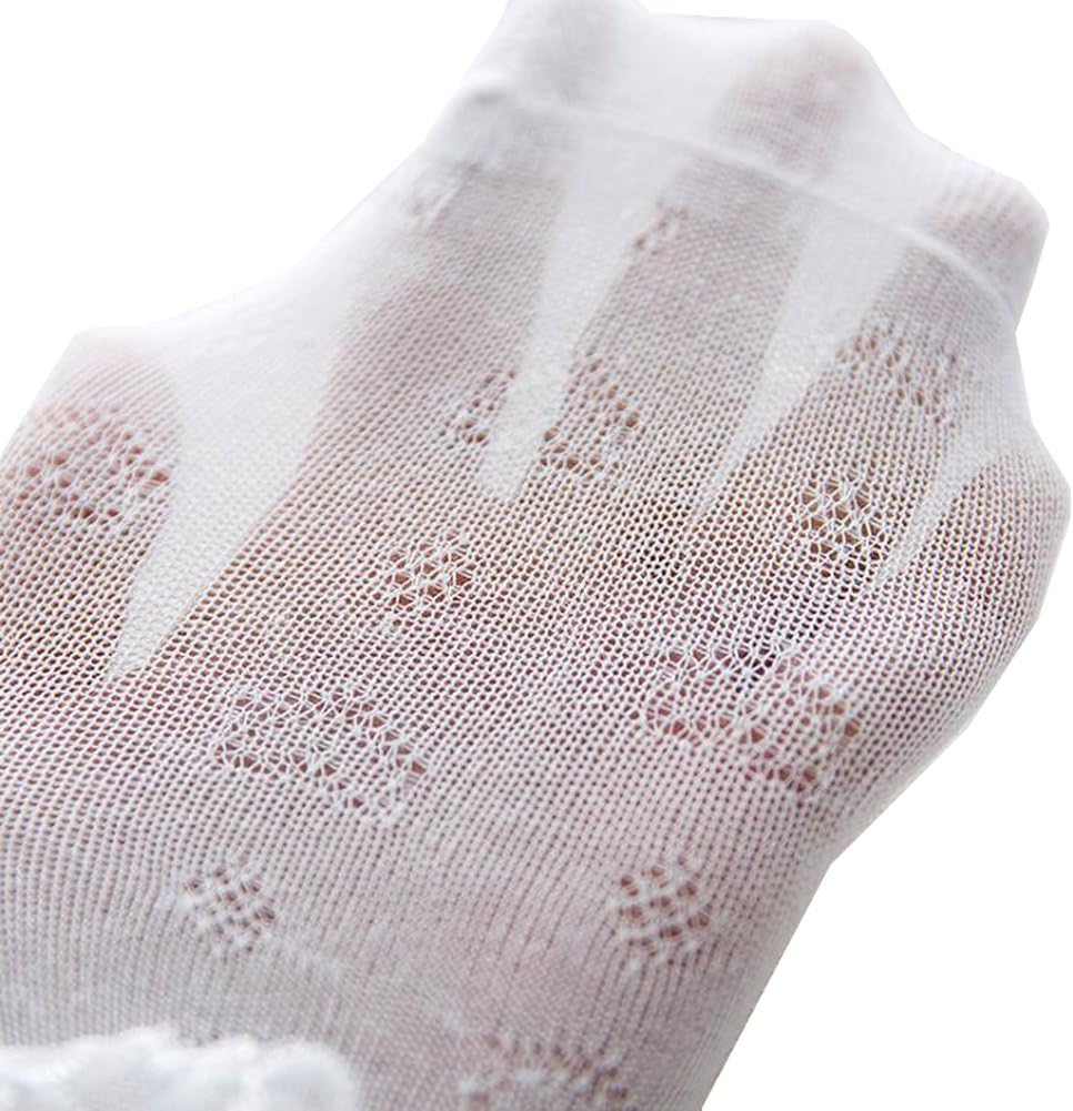 Little Girls Socks Girls Ruffle Socks Frilly Princess Dress Socks with Trim Lace Top Anklet Socks Packs of 5