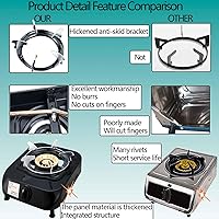 Vista 5 de Estufa de propano de un solo quemador con manguera LPG CSA de 13,000 BTU con quemador de propano único, protección de interruptor inteligente