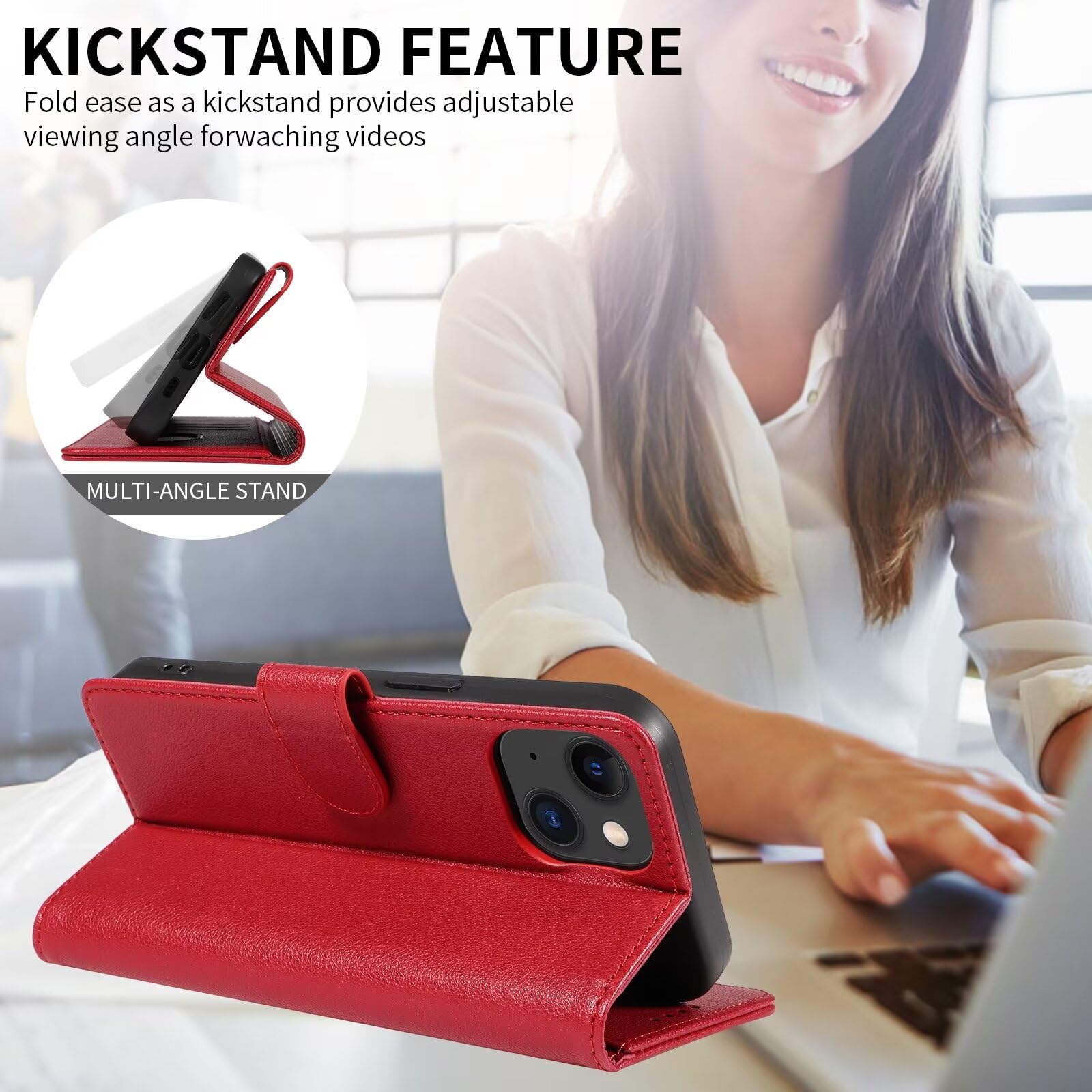Cover per vivo Y33s 4G Flip Custodia in Pelle PU, Cover