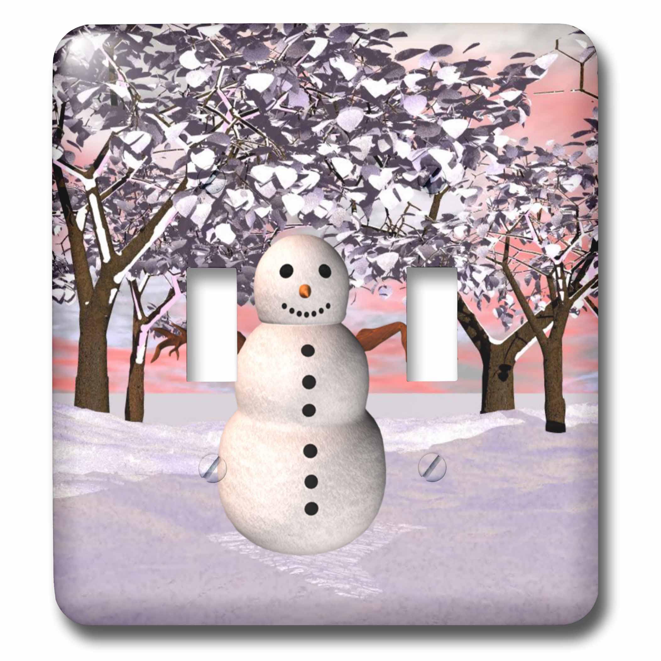 Interrupteur double bonhomme de neige déco hivernale pour chambre