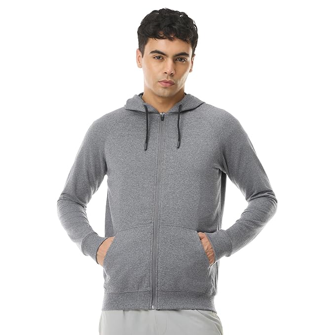 Boldfit Sweatshirt for Man Zipper Hoodies Jackets for Men Stylish Latest Hoodies Man Winter Wear Pullover Casual Sweat Shirt Travel Office Outdoor Cotton Blend with Pockets Full Zipper - Black