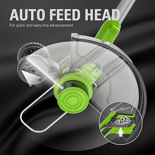 Miniatura 8 de Greenworks Kit combinado de recortadorabordeadora y soplador de hojas inalámbrico de 24 V y 12 pulgadas + 3 carretes adicionales, batería de 2.0 Ah