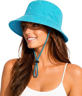 Water-Resistant UPF 50+ Sun Bucket Hat Packable Brimmed for Women Men