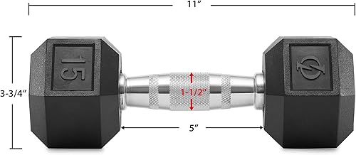 Miniatura 9 de Philosophy Gym Mancuernas hexagonales con revestimiento de goma, pares