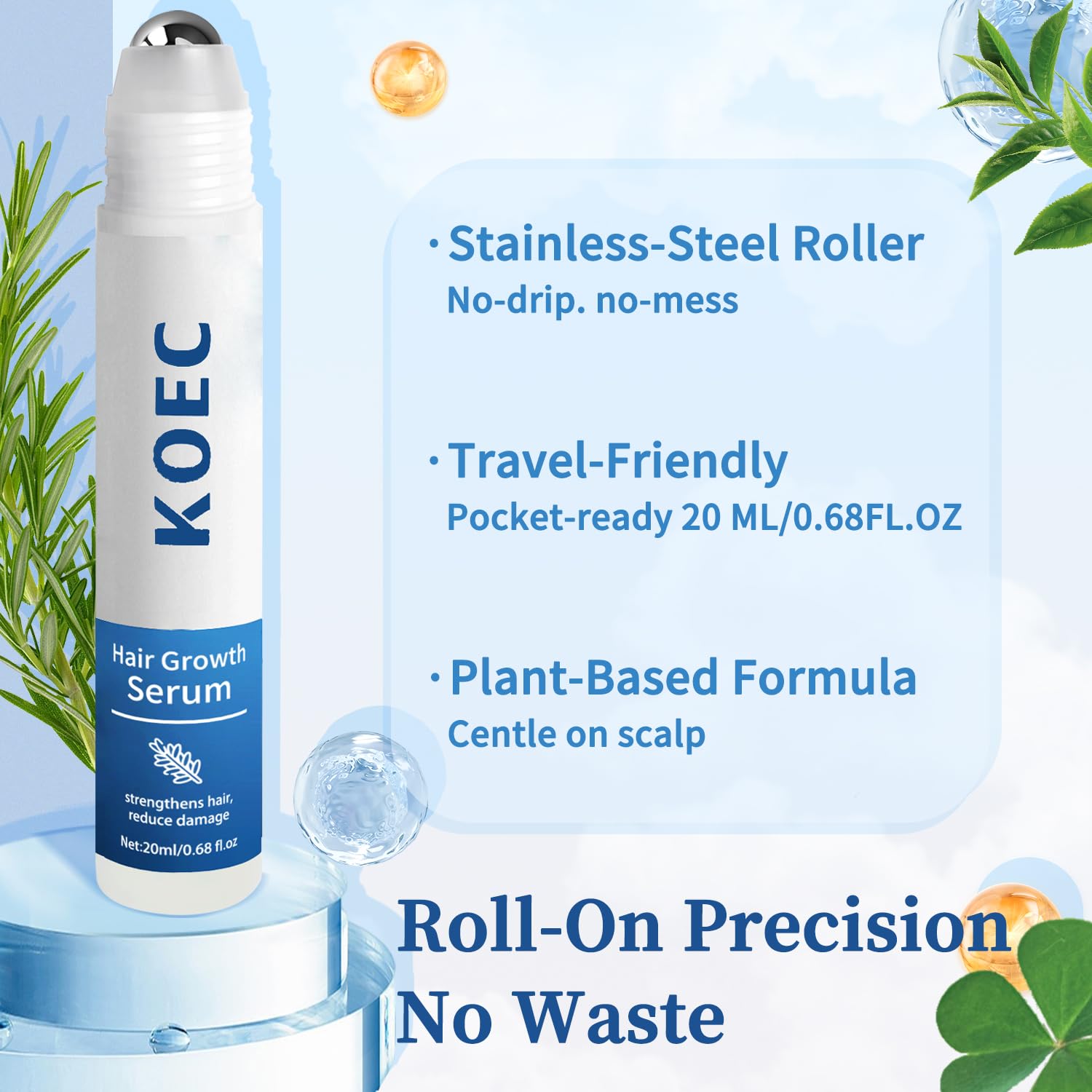 Hair Growth Serum Roll On for Men & Women - Advanced Scalp Treatment with Redensyl & Natural Extracts - Reduces Hair Fall & Thinning - Non-Greasy, Nourishing Formula for Healthier Hair (01) - Image 6