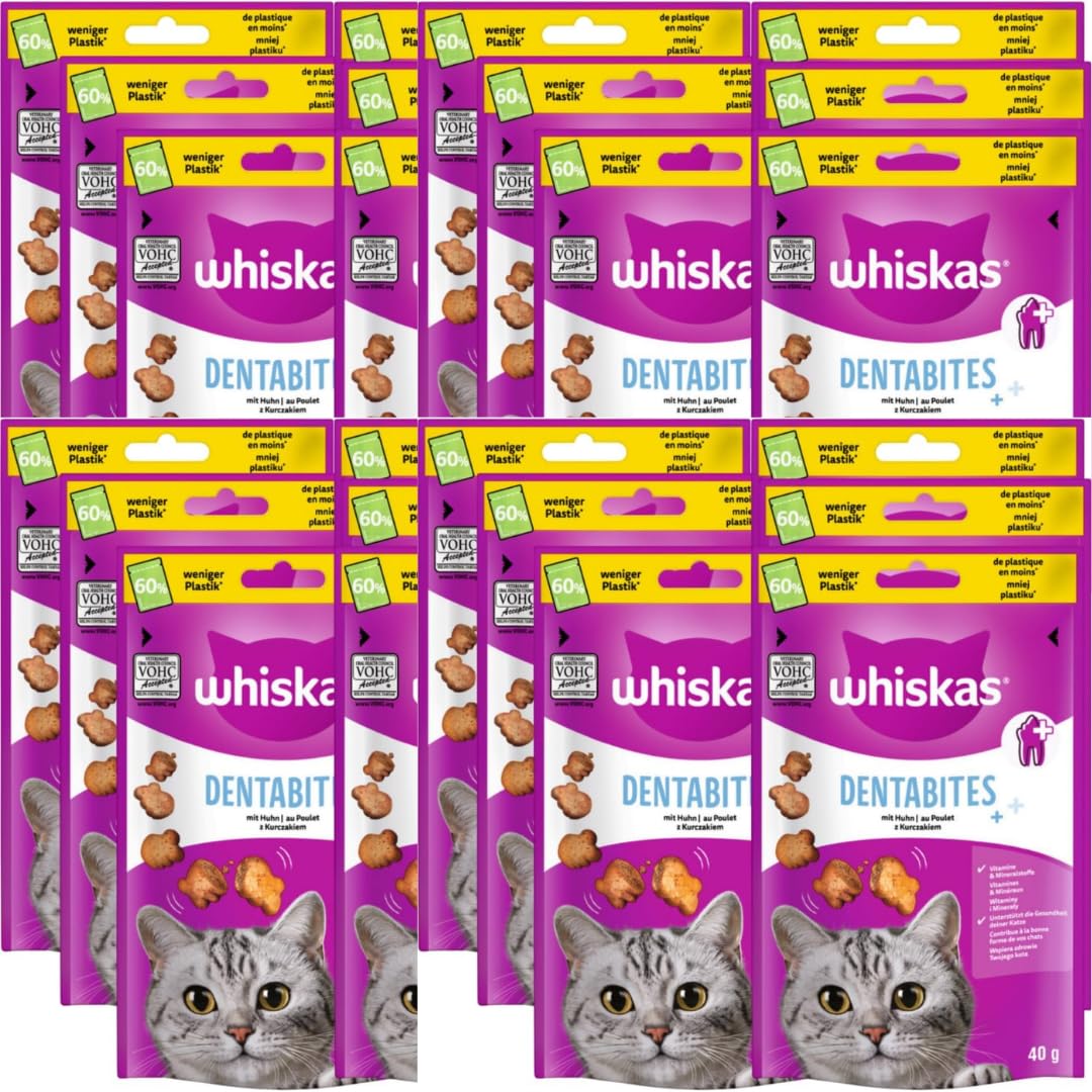 Dentabites mit Huhn Katzensnacks Snackfutter für Haustiere 40 Gramm X 24 STÜCK