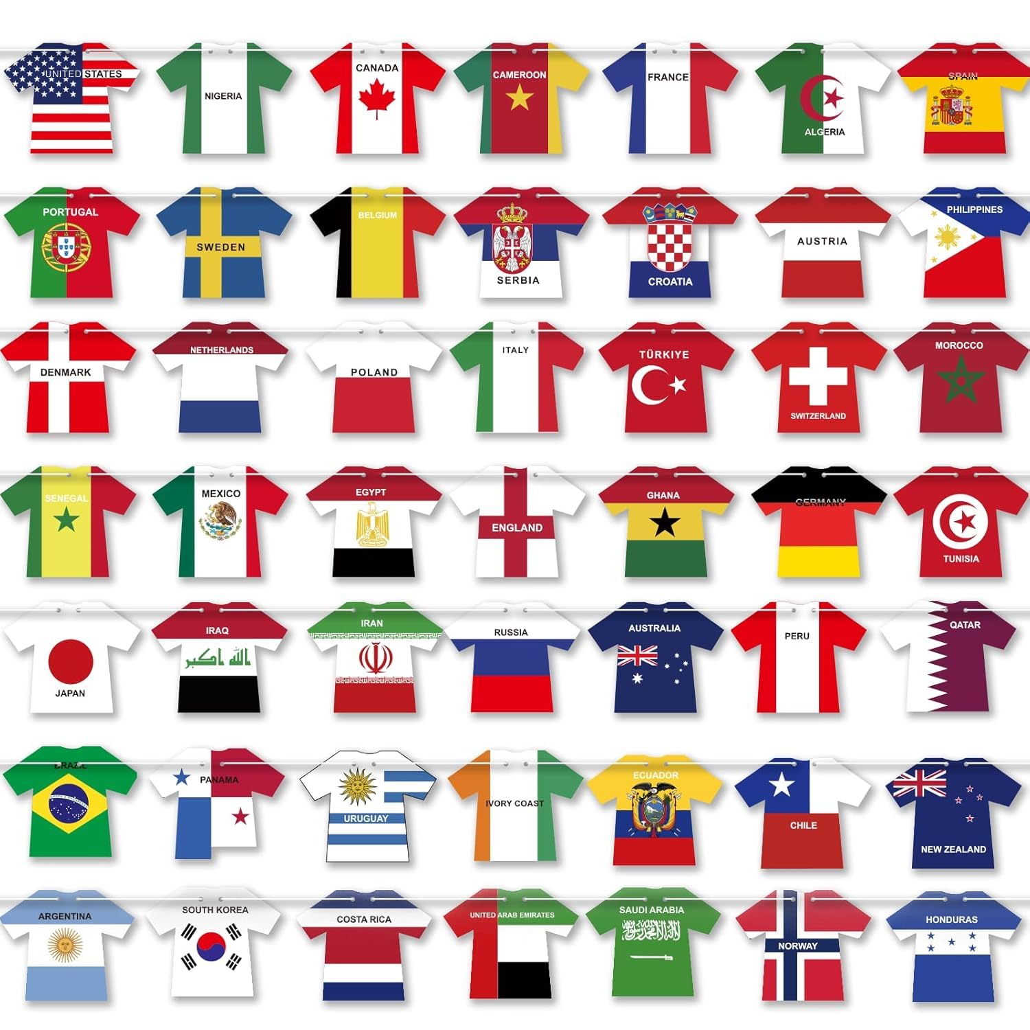 48 Countries Flags Garland forWorld Cup 2026, Flags Set for World cup Decorations, Decoration Flags Banner for Indoor or Outdoor, Decor for Foorball Party, Bar, Garden, Sports Club