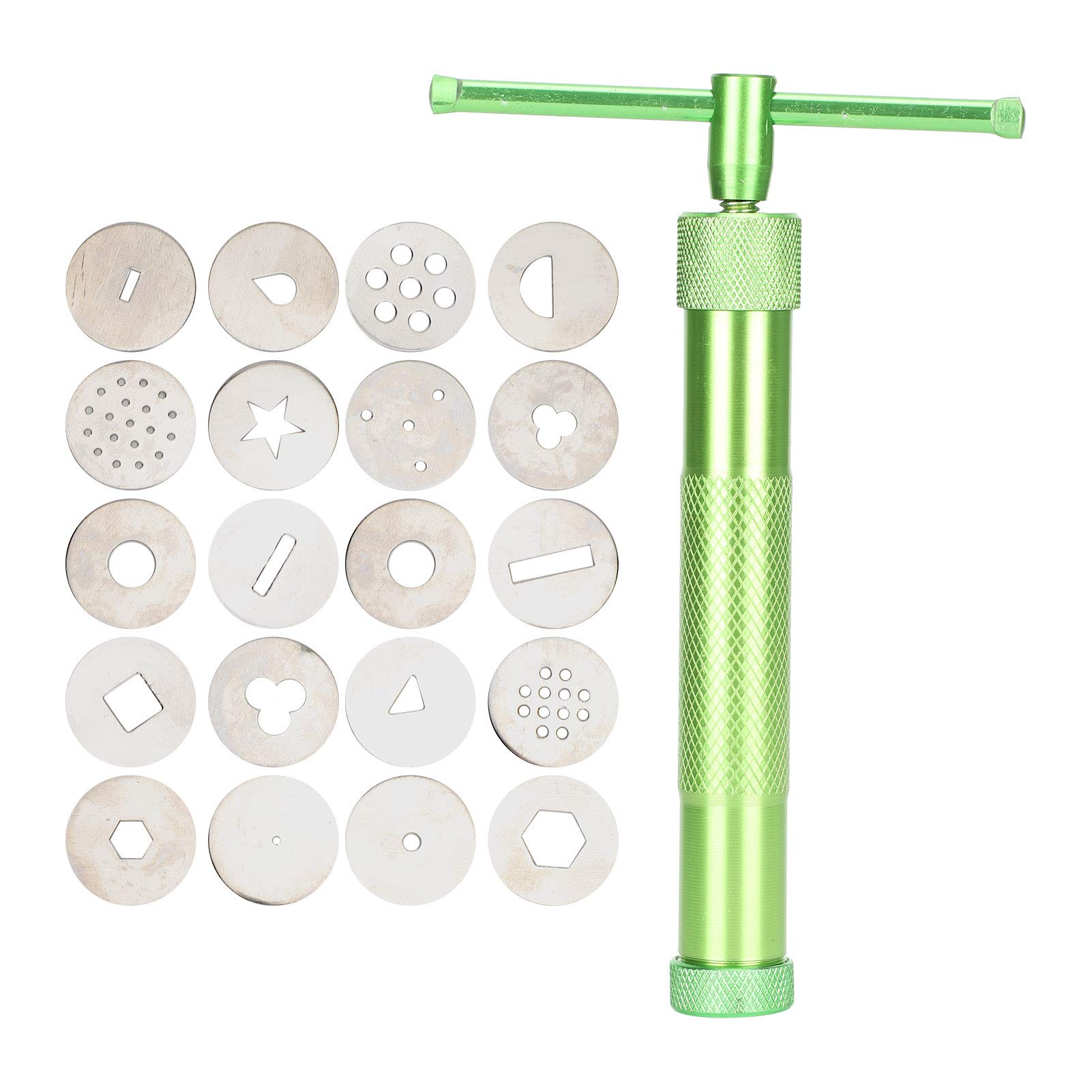 Rankomu Pistola de barro de arcilla llena de gente, extrusora de arcilla rotativa de acero inoxidable, exprimidor manual para manualidades y cerámica, herramienta versátil para esculpir y dar forma a
