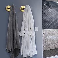 Vista 2 de NearMoon Ganchos para toallas de baño, soporte para bata de acero inoxidable 304, gancho resistente para baño, sala de estar, hotel, cocina, garaje