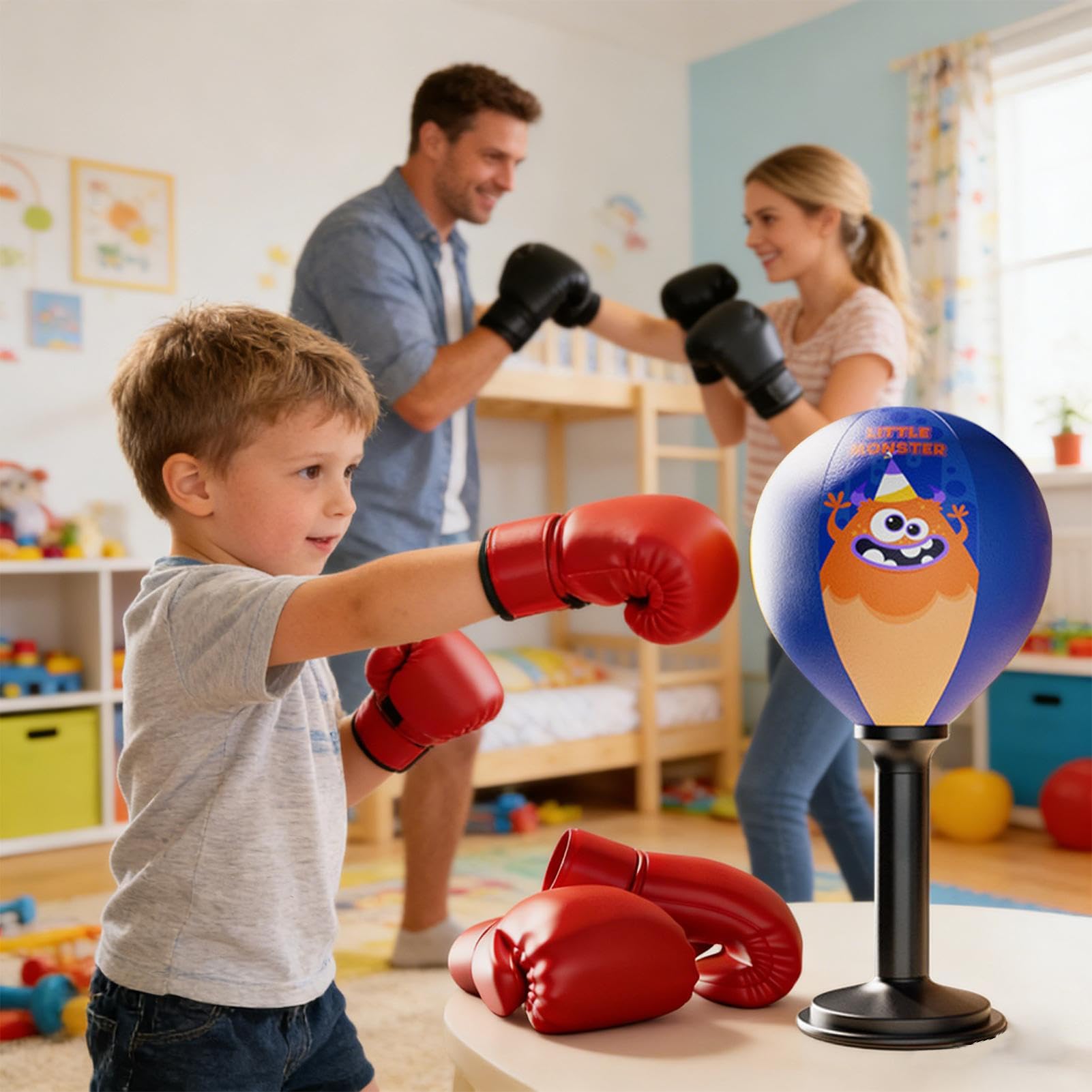Sacco Da Boxe Per Scrivania Giocattolo per Allenamento di Reazione e Boxe | Palla da Pugilato da Tavolo Per Bambini E Adulti Camera Da Soggiorno Palestra Ufficio