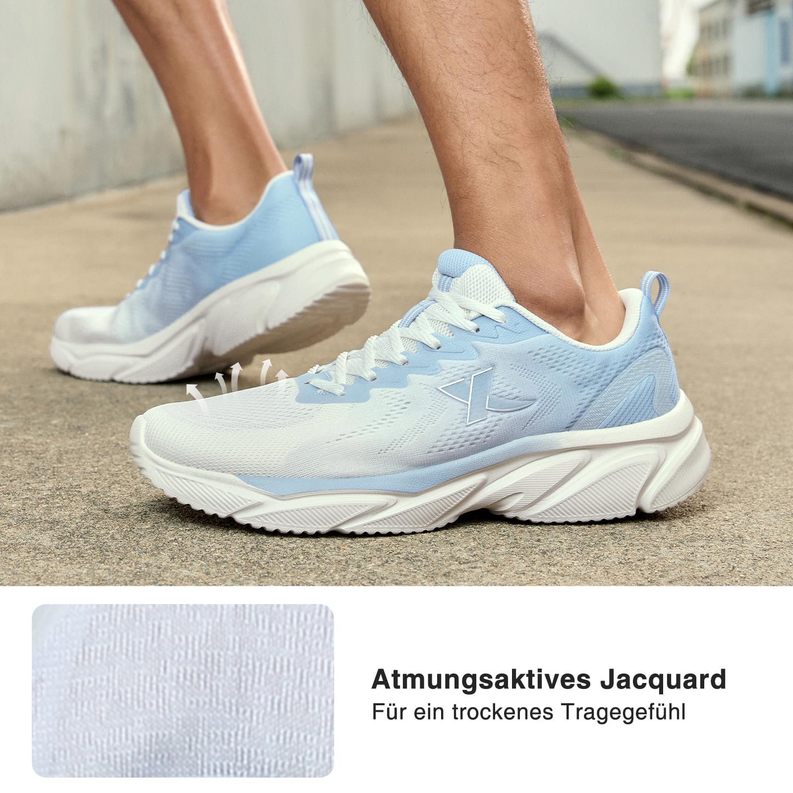 XTEP Laufschuhe Herren Gedämpft, Dämpfung Cushioning Sportschuhe mit Leichte Eva Mittelsohle, Bequeme Joggingschuhe, Atmungsaktive, rutschfest Turnschuhe für Jogging Alltag Freizeit