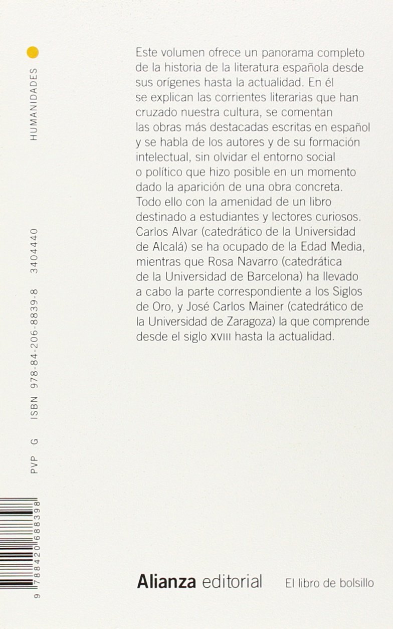 Breve historia de la literatura española [Lingua spagnola]